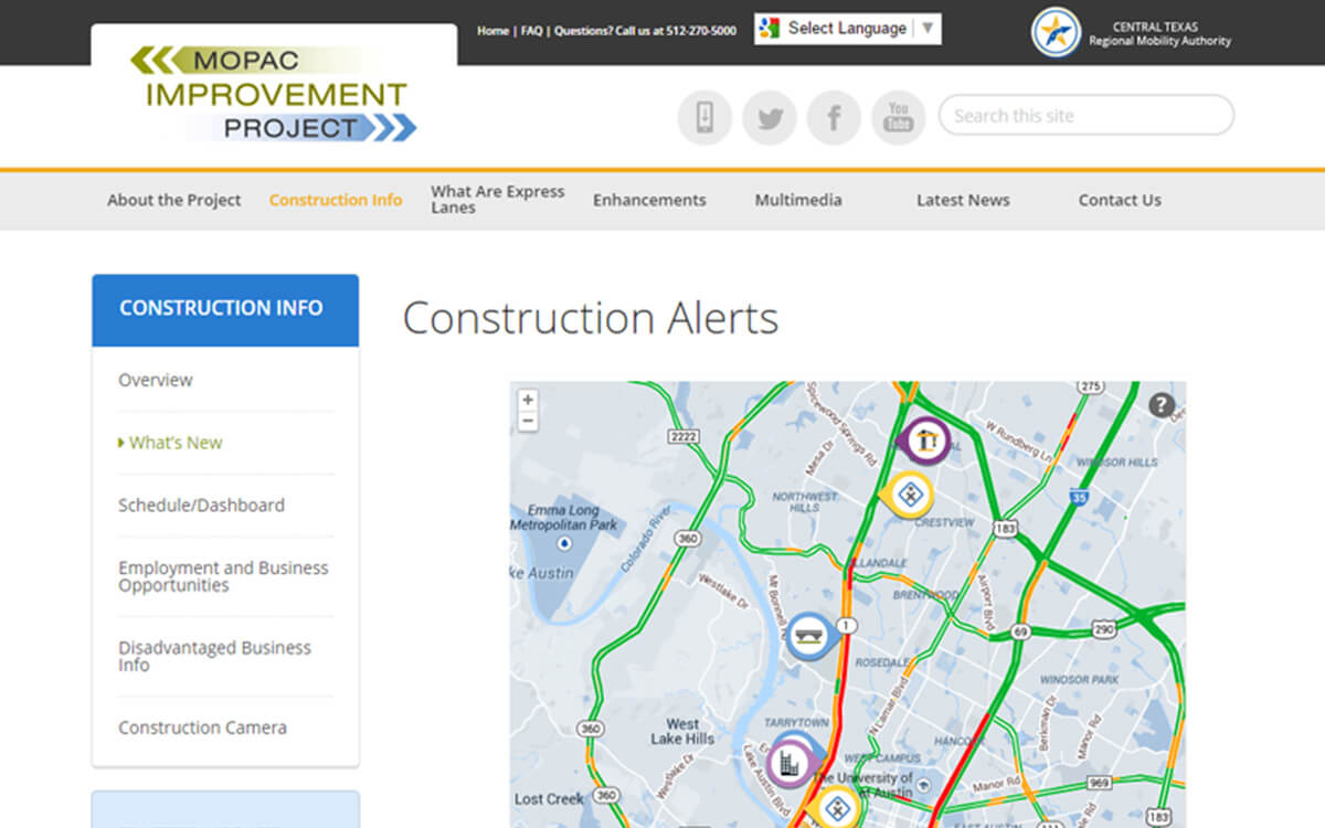 MoPac Expressway Website Redesign Project