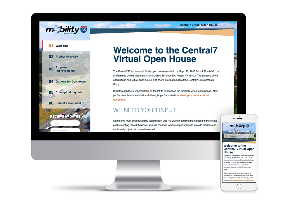 Responsive Virtual Open House Experience for TxDOT