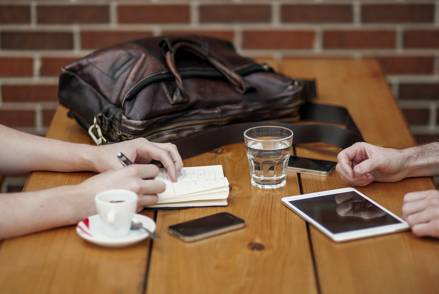 Table with purse