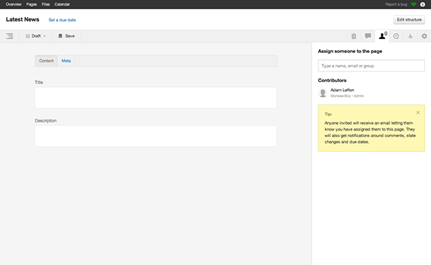 GatherContent content organization platform screen