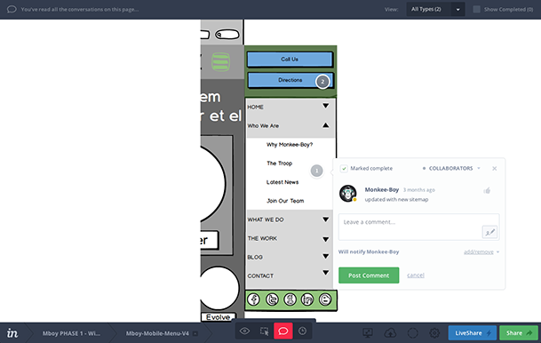 InVision design prototyping platform