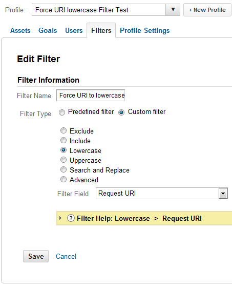 Lowercase Filter