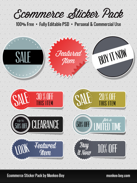 Free Ecommerce Sticker Pack PSD