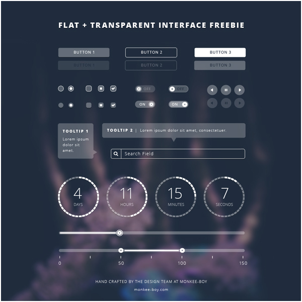 Flat + Transparent Interface UI