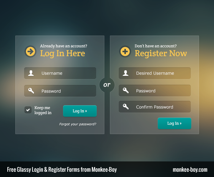 Free Glass Login UI