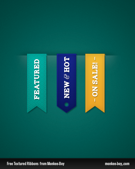 Free Textured Ribbons PSD