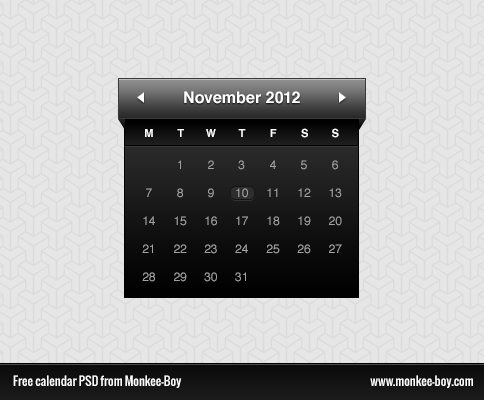 Dark Calendar PSD