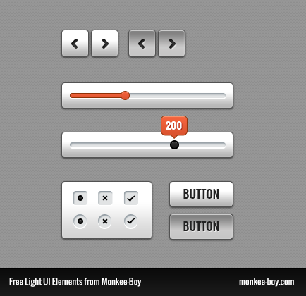 Light UI Element Set PSD