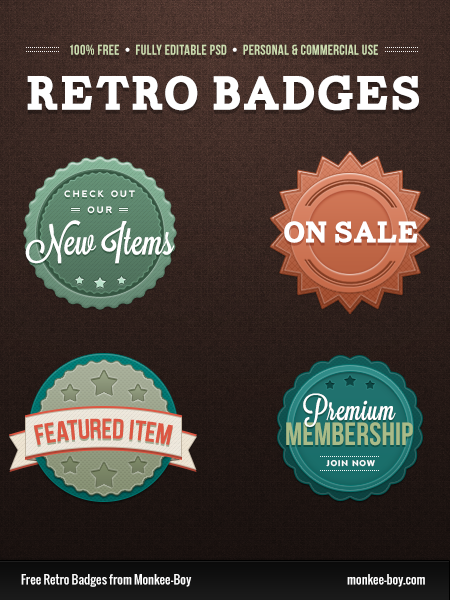 Free Retro Badges PSD