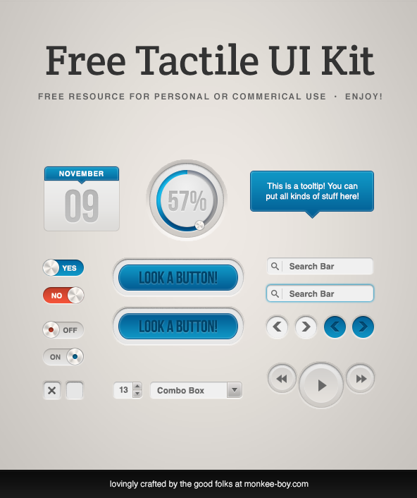 MBOY FREE Tactile UI Kit