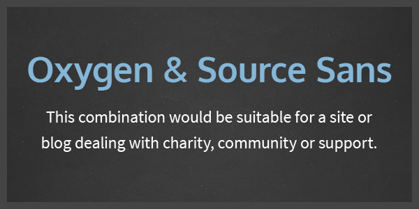 10 More Google WebFont Combinations - Oxygen and Source