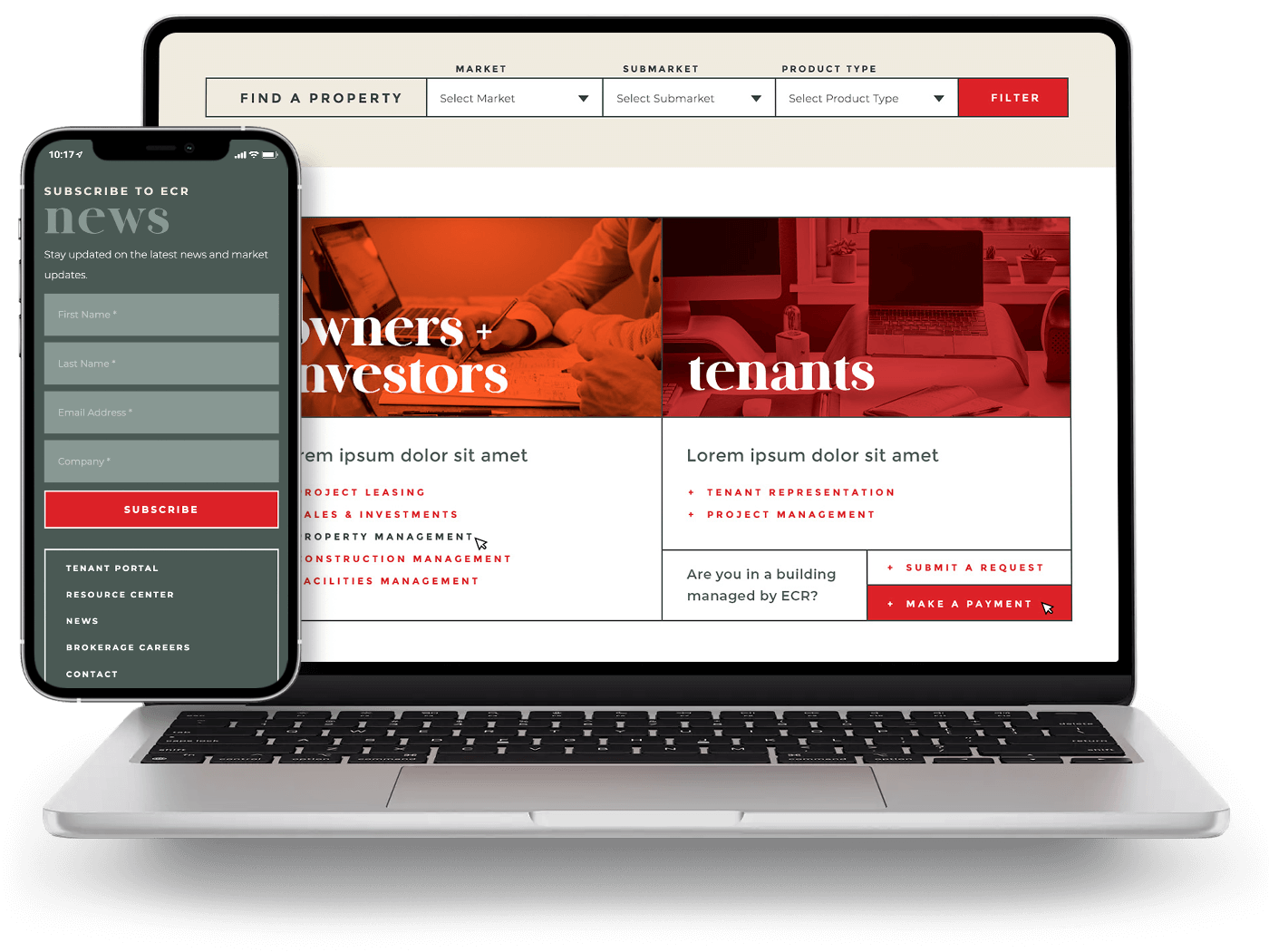 Tablet view of the ECR culture page