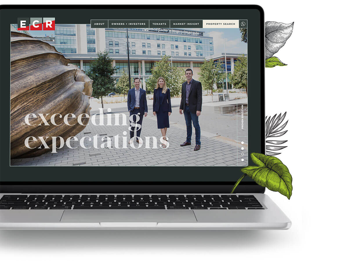 Laptop view of the homepage hero banner