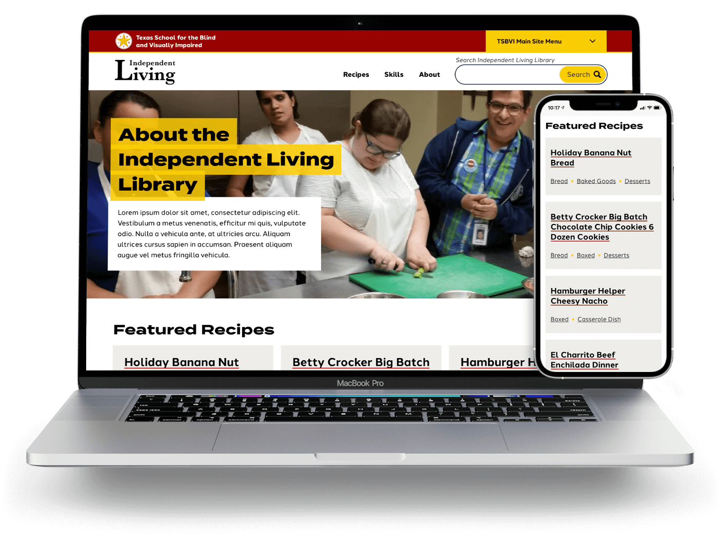 Macbook and Iphone displaying the events page