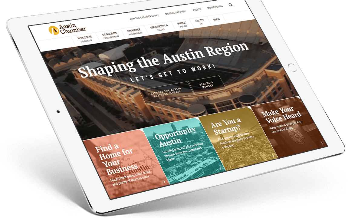 Austin Chamber hero mockup