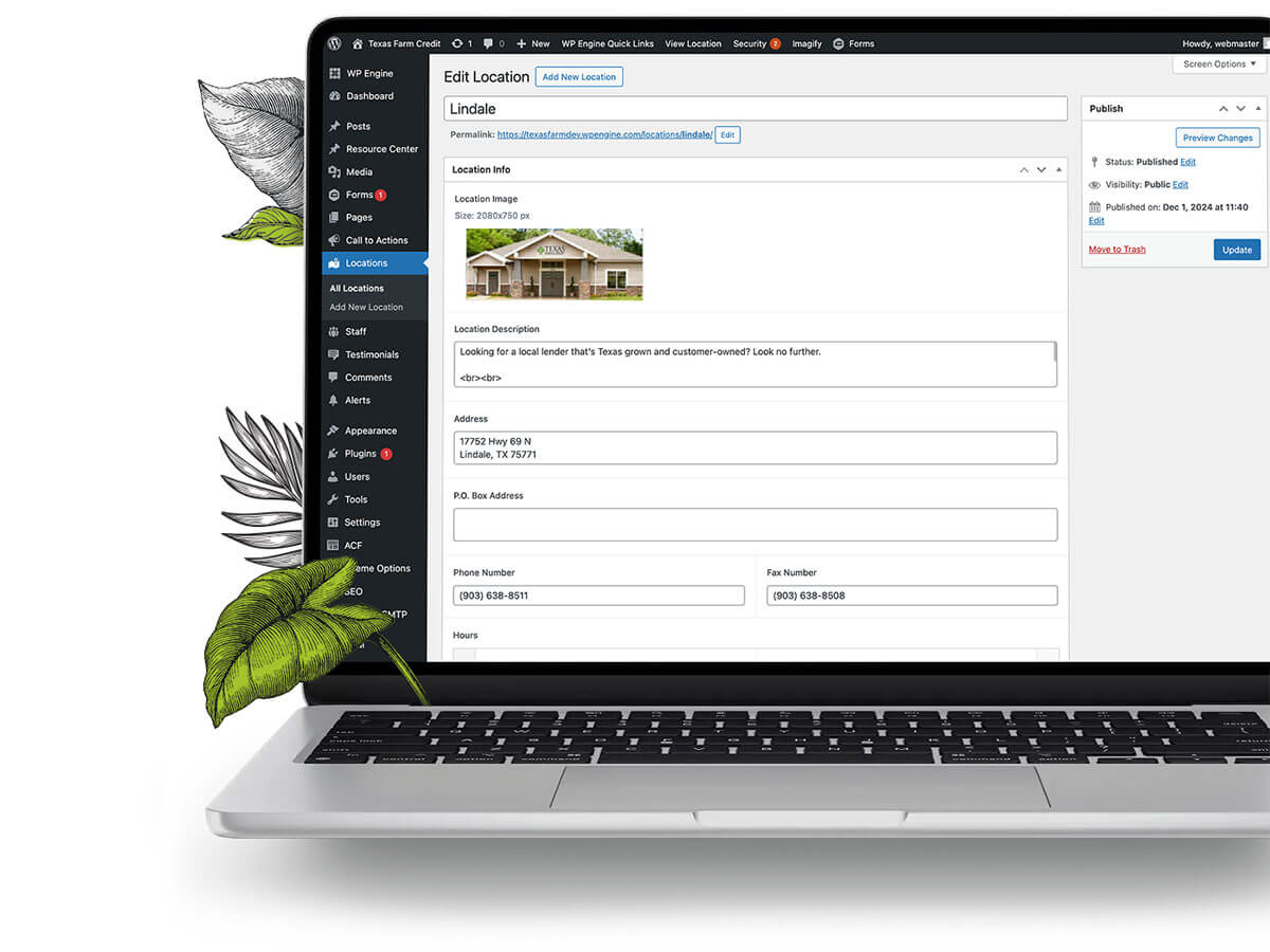 A laptop with the WordPress content management system used to make site updates a breeze.