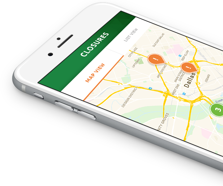 Midtown Express app closures page.