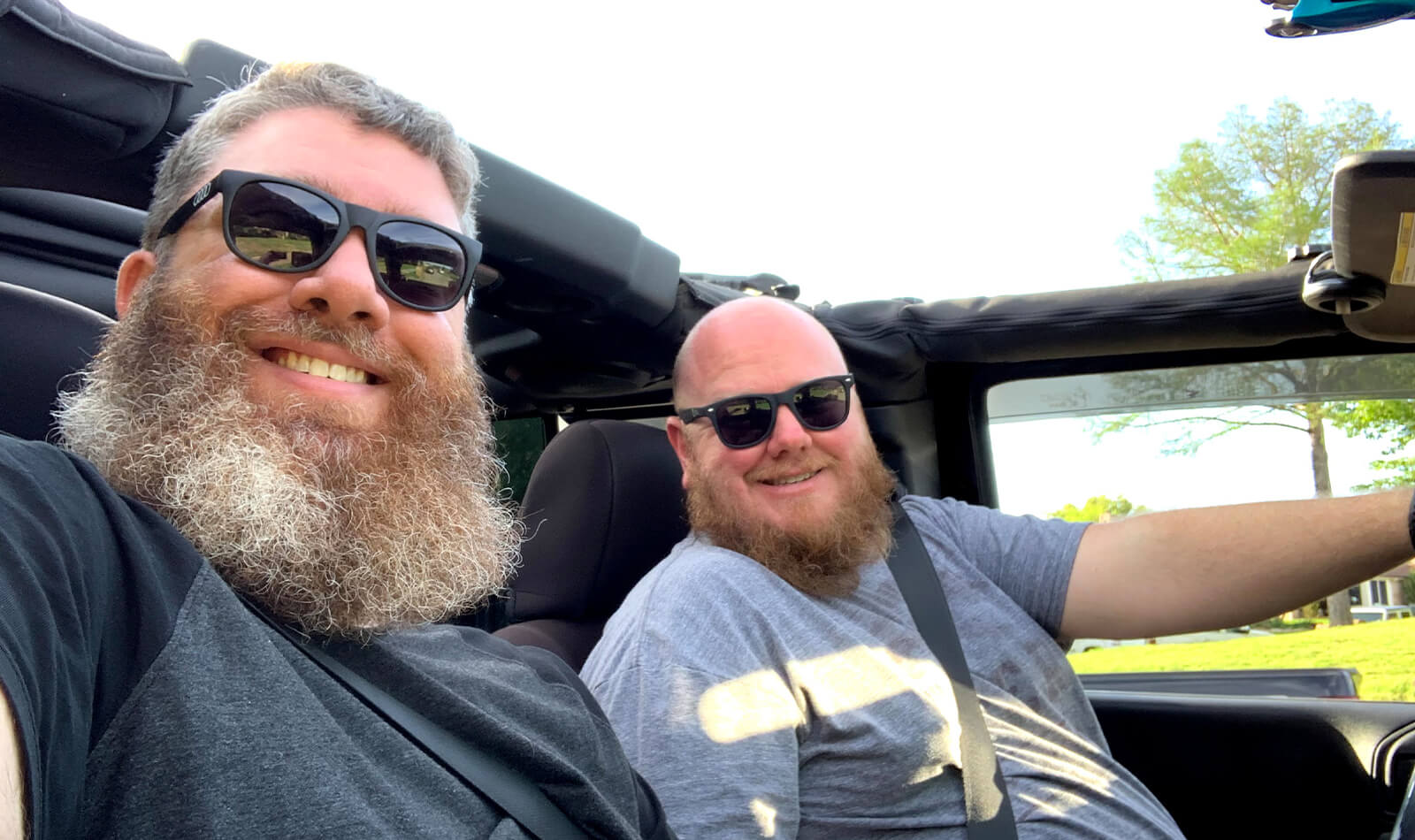 John enjoying the Texas weather with the jeep top down. 